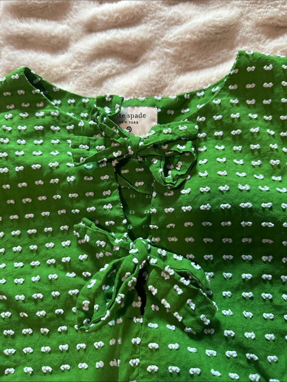 Kate Spade Green Women’s Tie-Neck Blouse XS - Picture 6 of 7